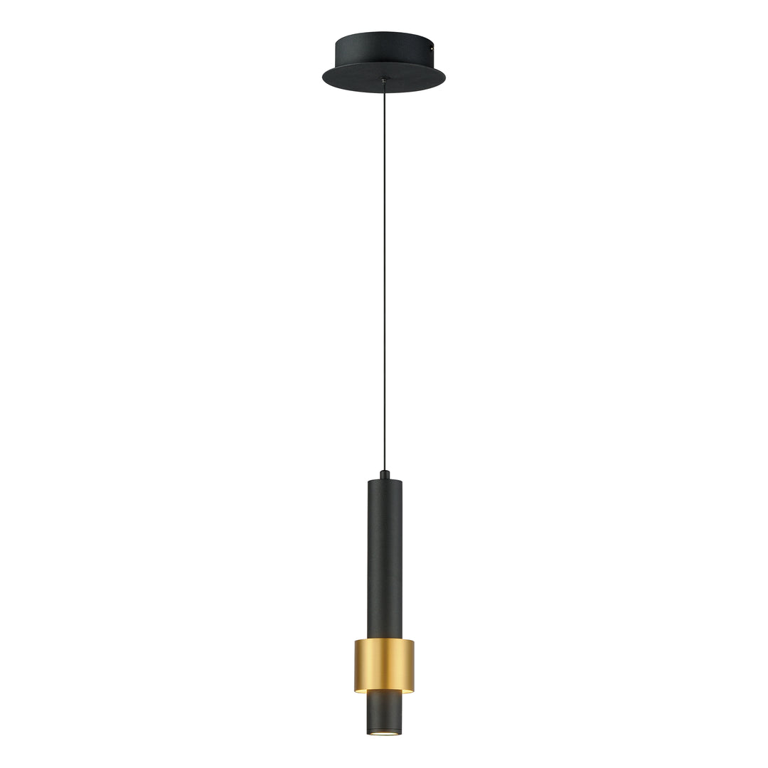 Reveal 1-Light LED Pendant by ET2 Lighting in Black / Gold, front view