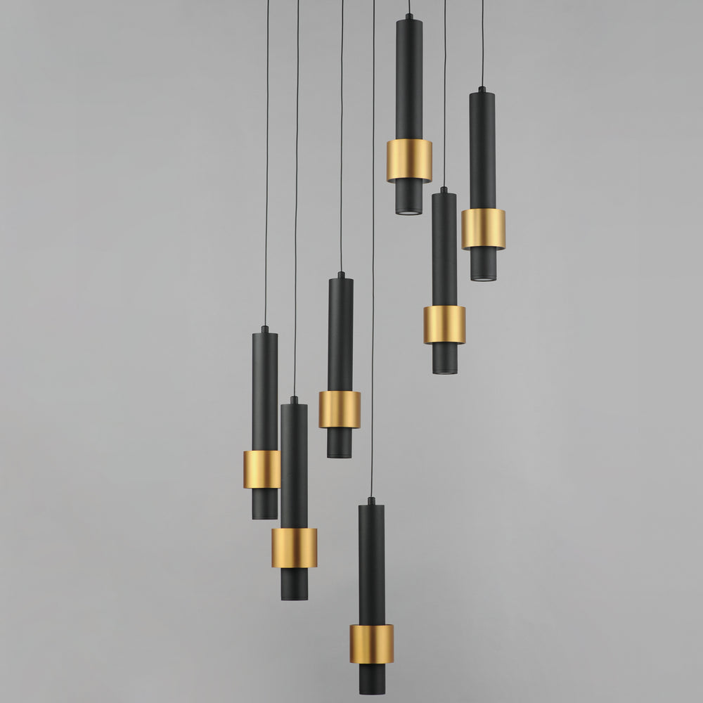 Reveal 7-Light LED Pendant by ET2 Lighting, styled view 1