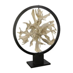 Revolving Circle Teak Wood Sculpture Bleached Phillips Collection
