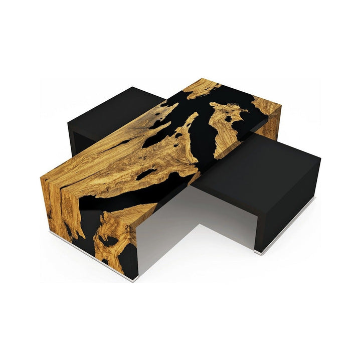Rhesos Olive Wood Waterfall Coffee Table Set Arditi Collection