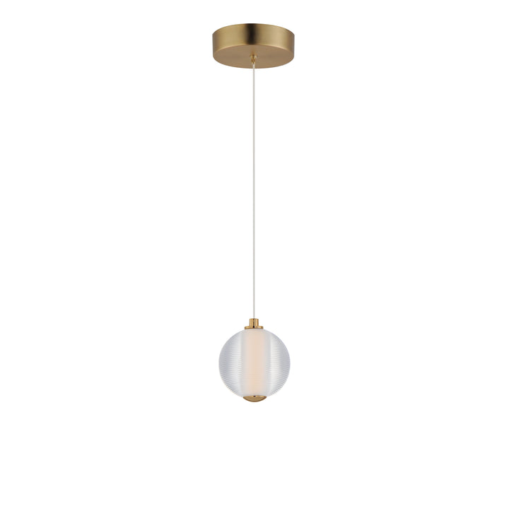 Rhythm 1-Light LED Pendant by ET2 Lighting in Gold, front view