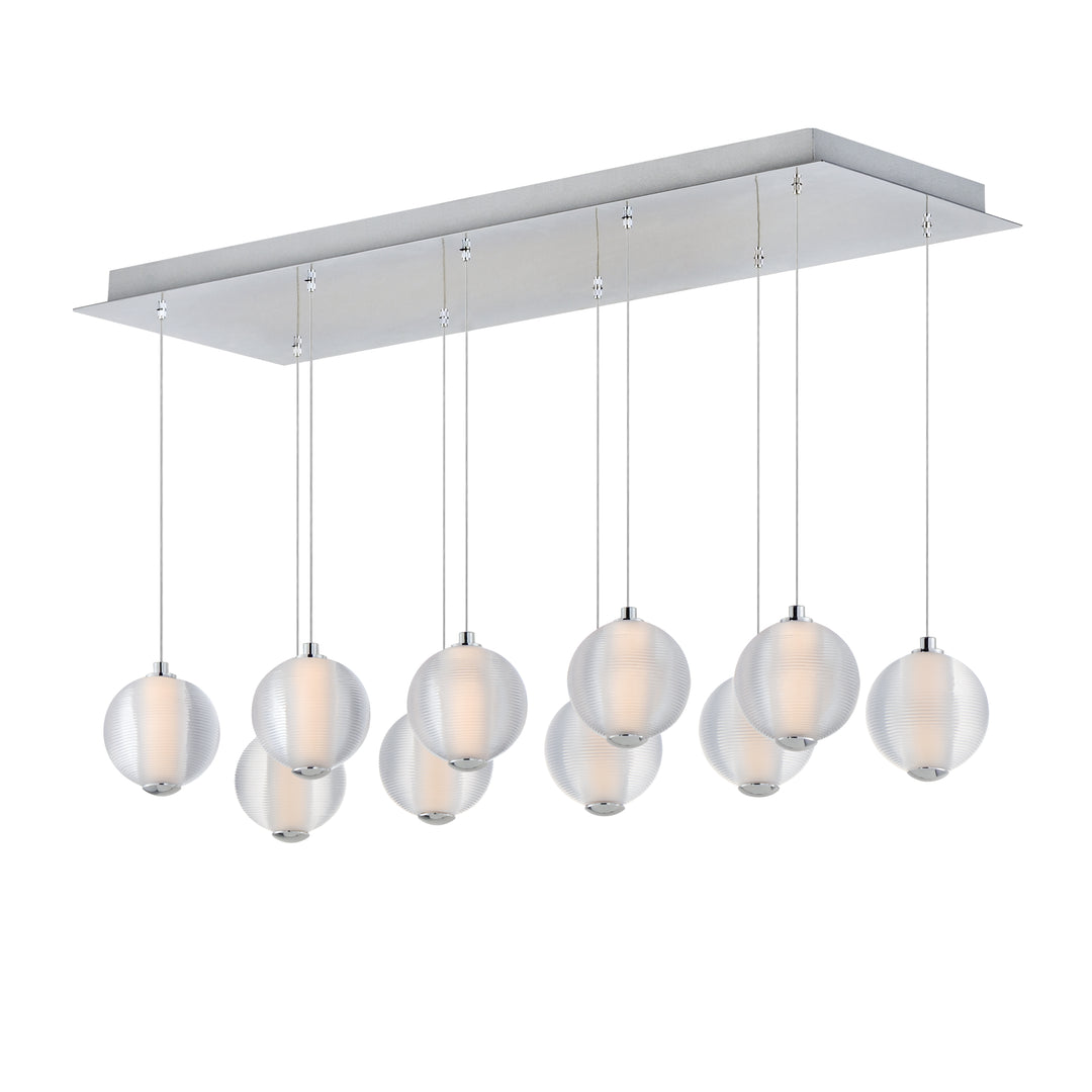 Rhythm 10-Light LED Pendant by ET2 Lighting in Polished Chrome finish