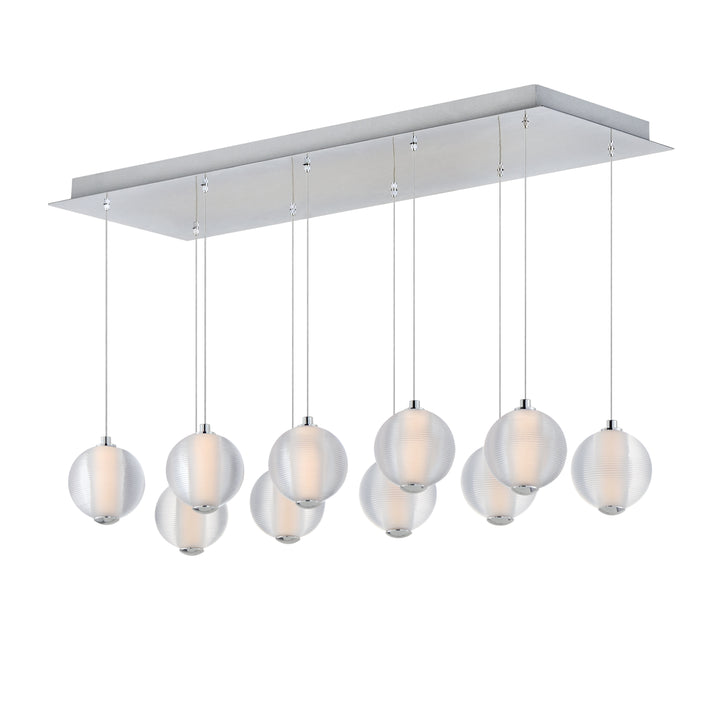 Rhythm 10-Light LED Pendant by ET2 Lighting in Polished Chrome finish