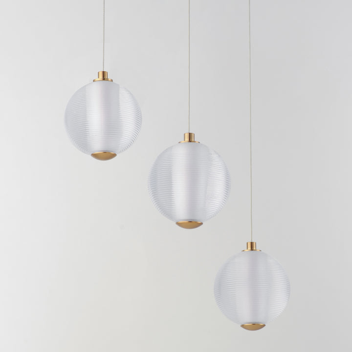 Rhythm 3-Light LED Pendant by ET2 Lighting, styled view 2