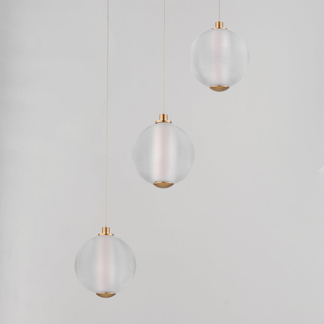 Rhythm 3-Light LED Pendant by ET2 Lighting, styled view 3