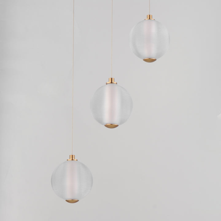 Rhythm 3-Light LED Pendant by ET2 Lighting, styled view 3