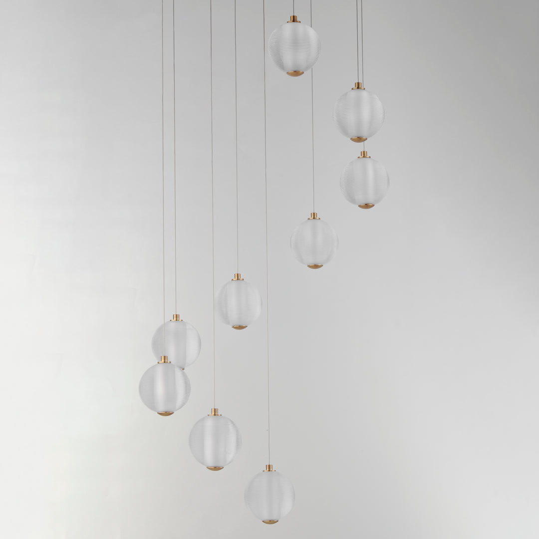 Rhythm 9-Light LED Pendant by ET2 Lighting, styled view 1