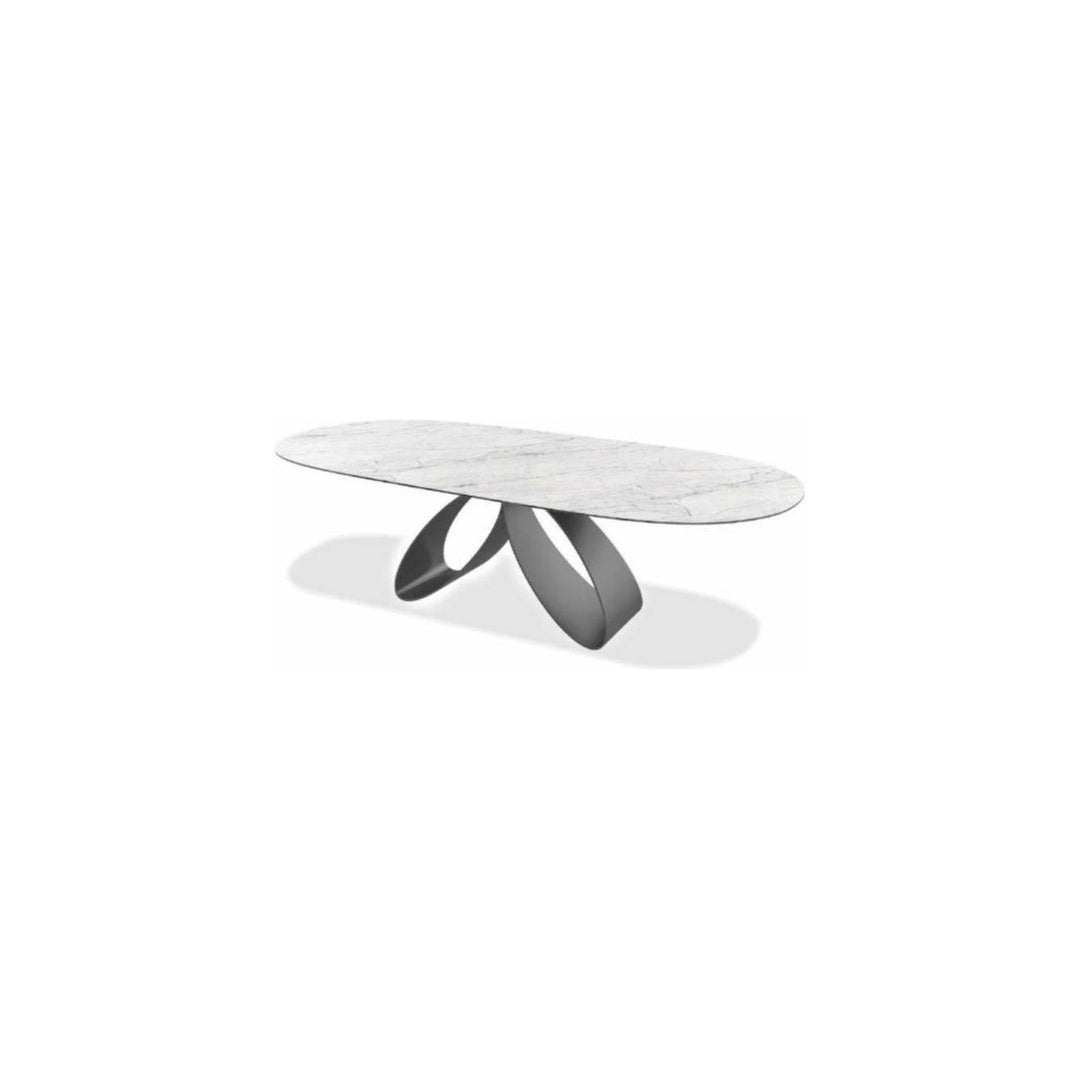 RIBBON DINING TABLE WHITE Dining Tables Mobital