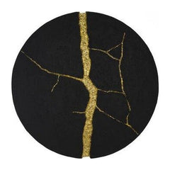 Rift Wall Tile, Circle, Matte Black, Gold Leaf Phillips Collection
