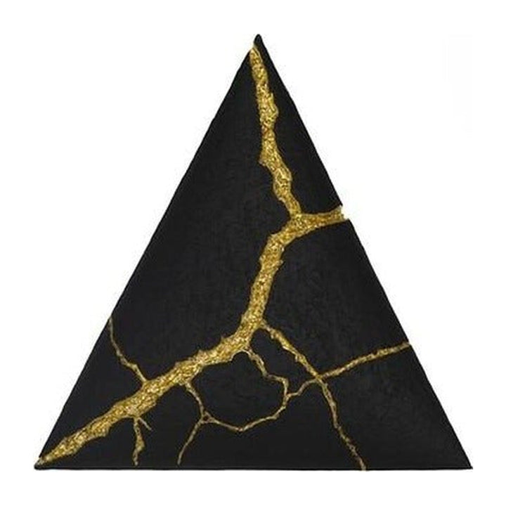 Rift Wall Tile, Triangle, Matte Black, Gold Leaf Phillips Collection