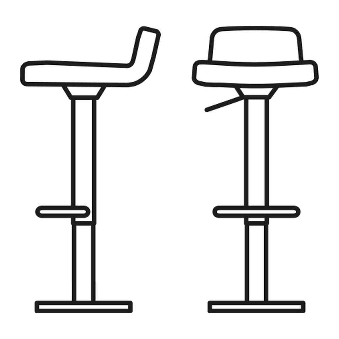 Riley Adjustable Stool by Connubia line drawing