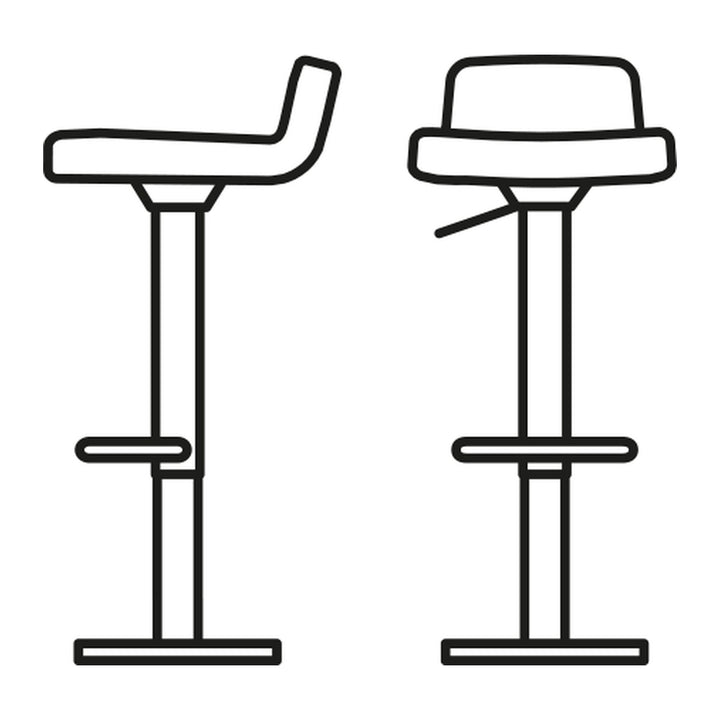 Riley Adjustable Stool by Connubia line drawing