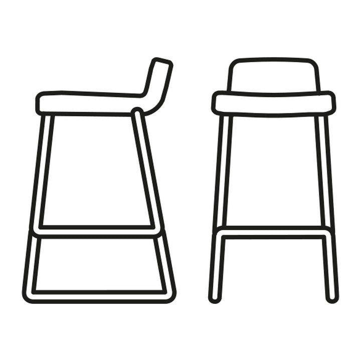Riley Metal Sled-Base Counter Stool by Connubia line drawing