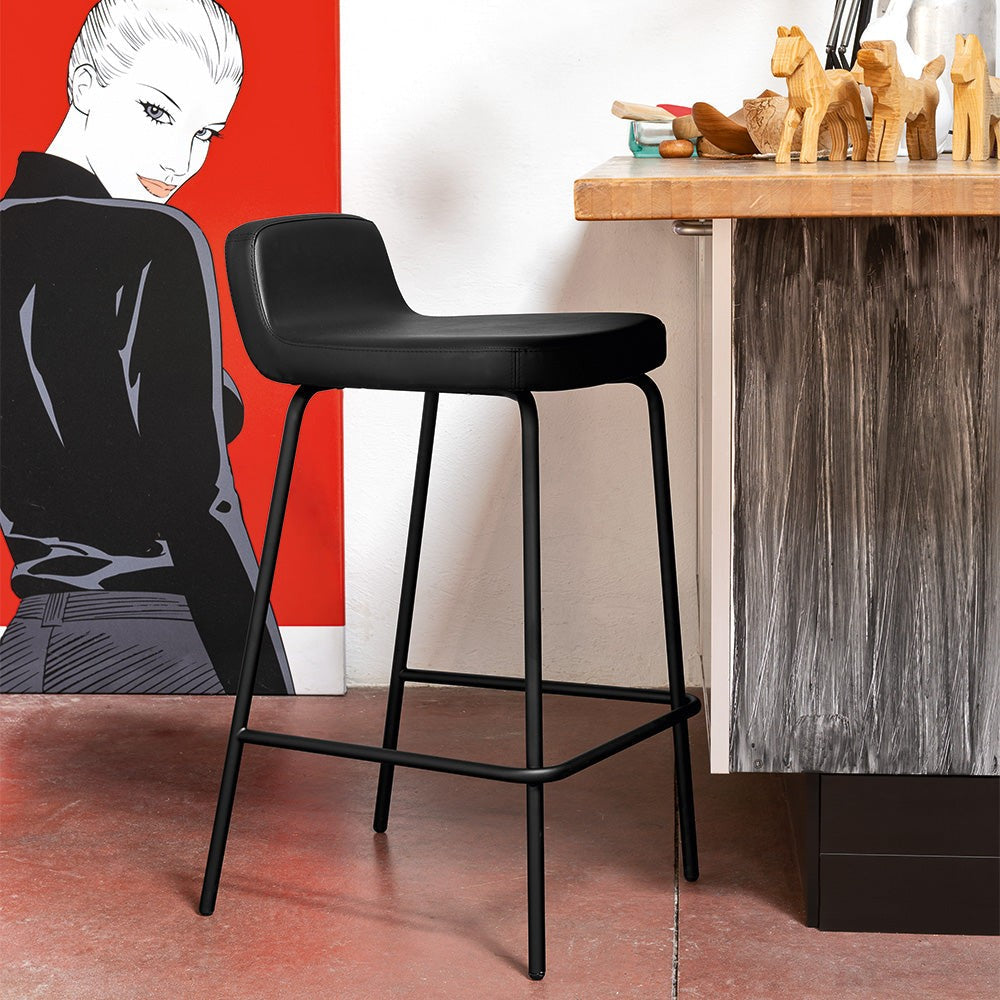 Riley Metal Four-Leg Counter Stool by Connubia in a styled interior