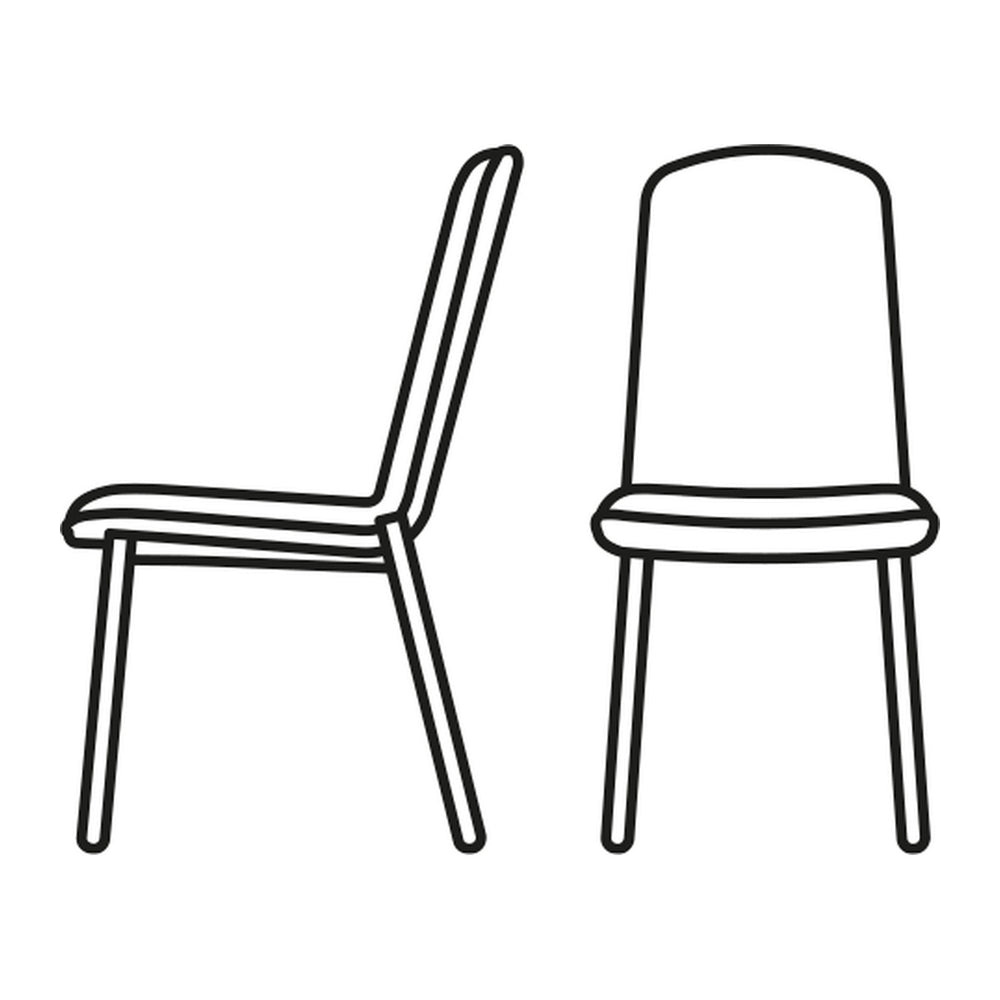 Riley Stackable Upholstered Dining Chair by Connubia line drawing