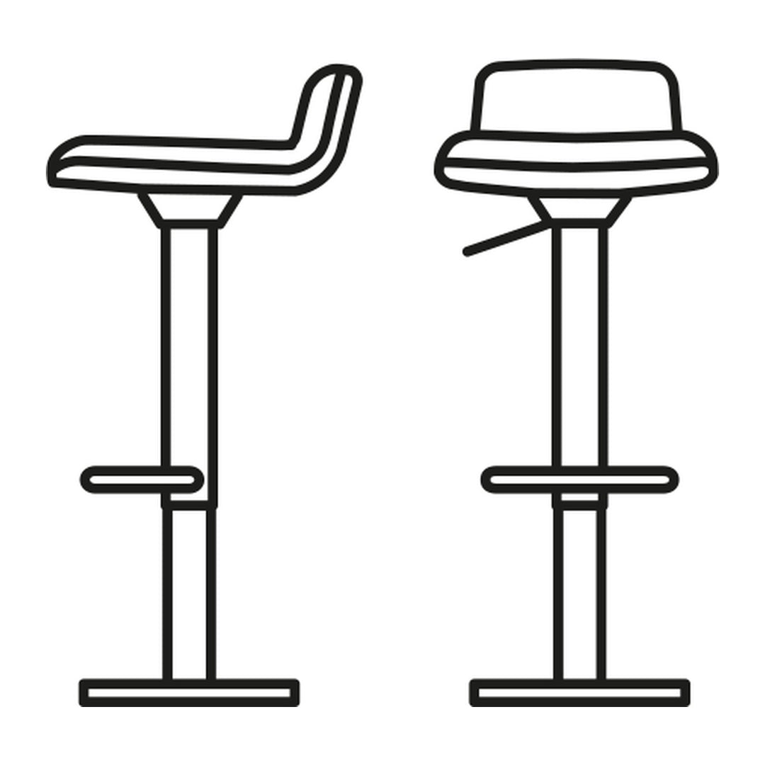 Riley Soft Adjustable Stool by Connubia finish option, white background