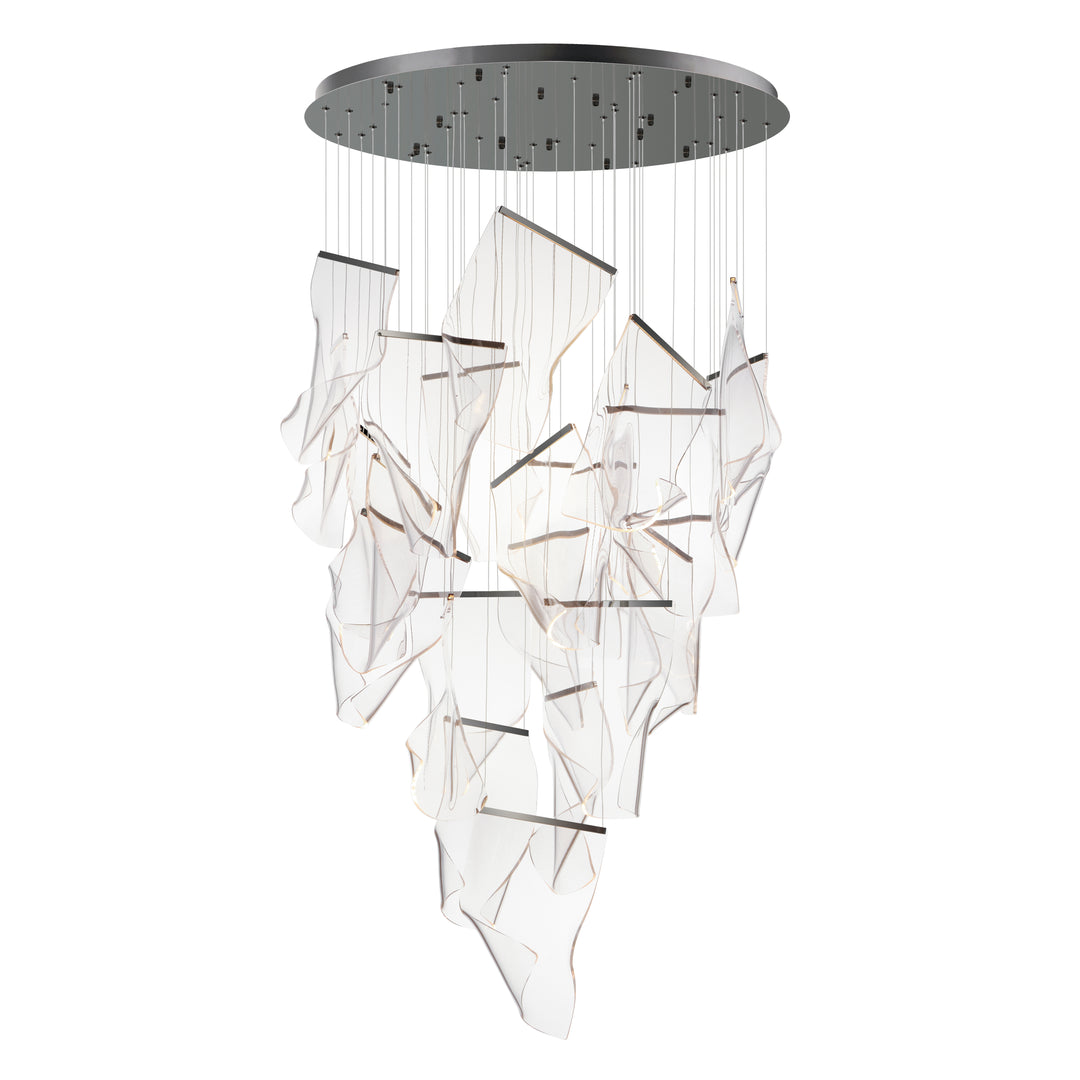 Rinkle 24-Light LED Pendant by ET2 Lighting in Brushed Gunmetal, front view