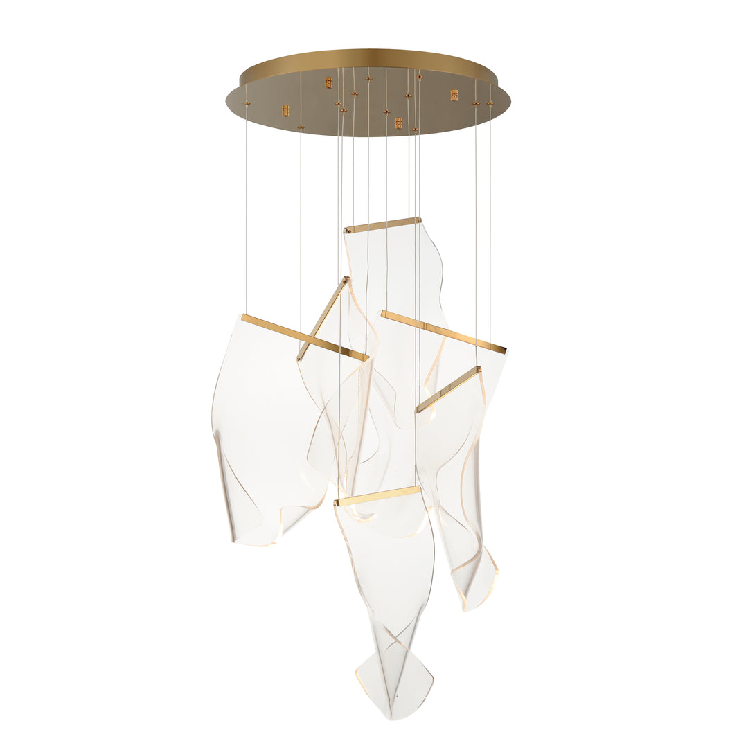 Rinkle 6-Light LED Multi Pendant by ET2 Lighting in French Gold finish