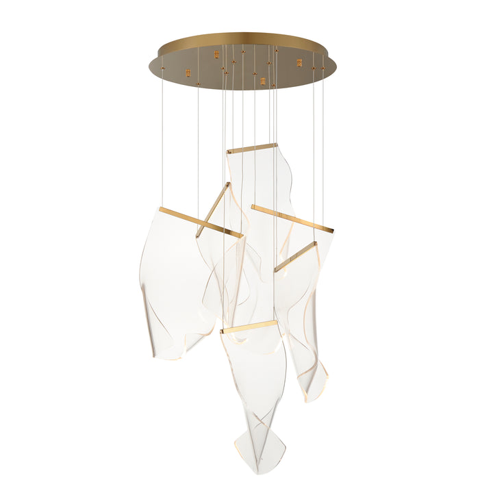 Rinkle 6-Light LED Multi Pendant by ET2 Lighting in French Gold finish