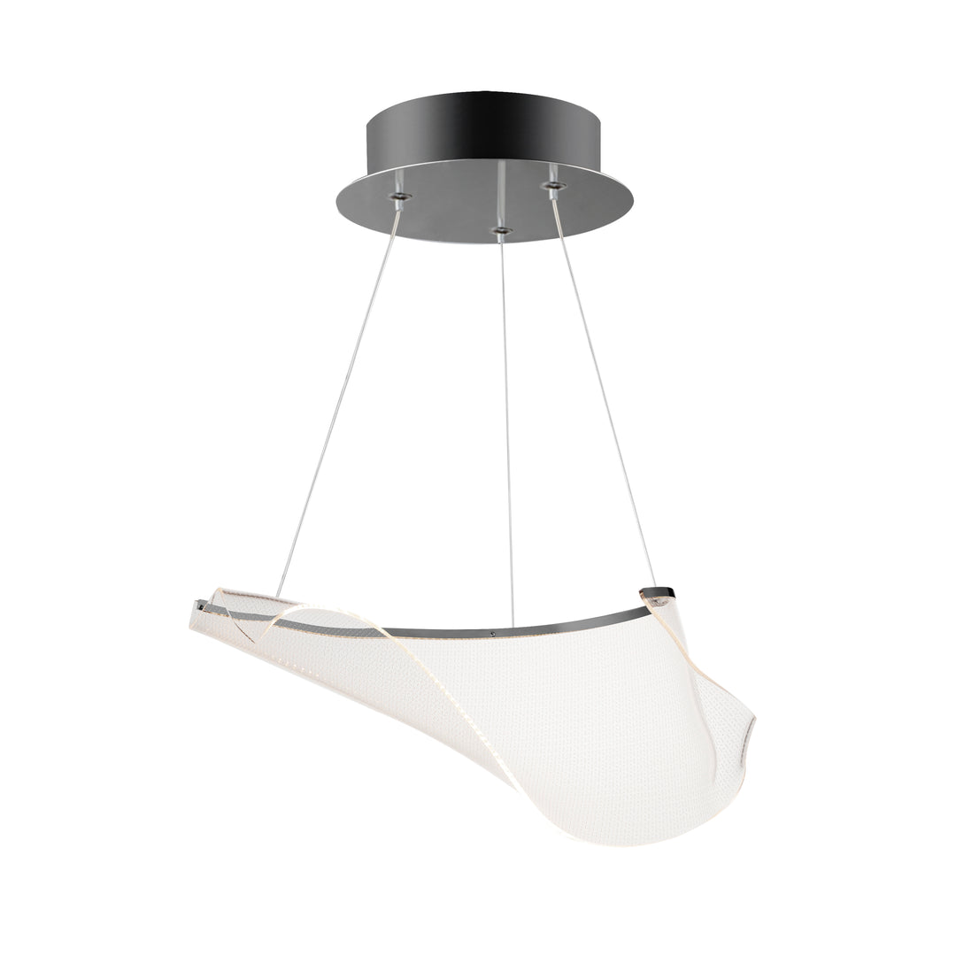 Rinkle Modular 1-Light LED Pendant by ET2 Lighting in Brushed Gunmetal, front view