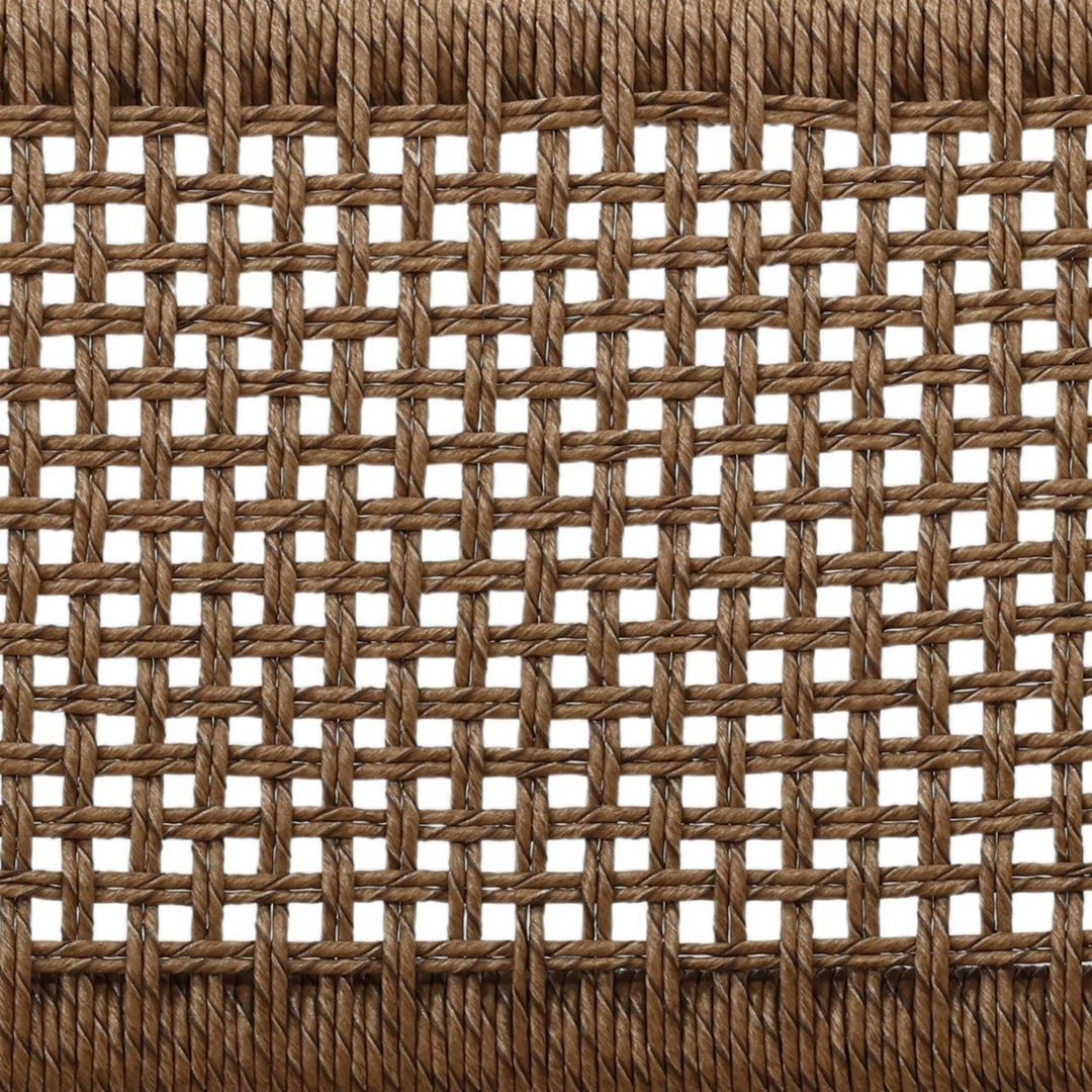 Delmar Wicker and Teak Outdoor Dining Chair, Light Brown Rustic, detail 2 view