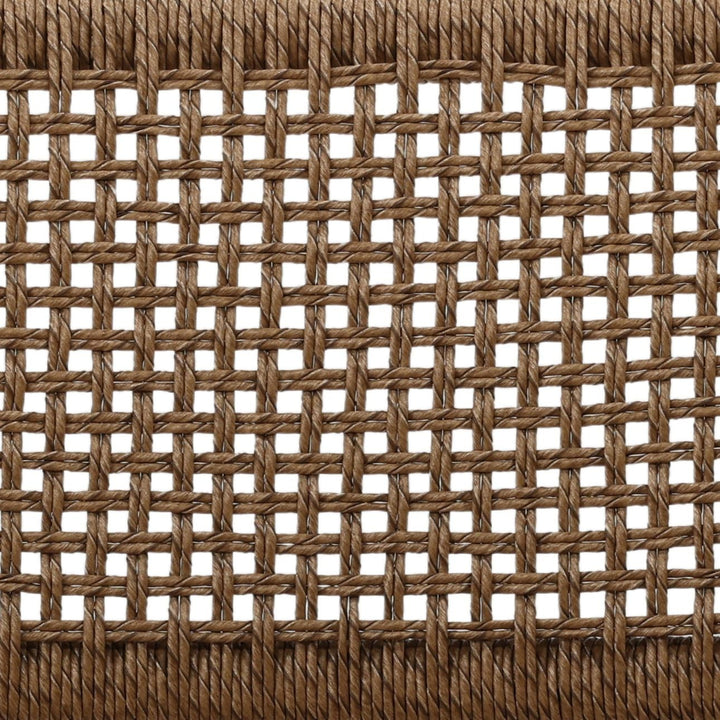 Delmar Wicker and Teak Outdoor Dining Chair, Light Brown Rustic, detail 2 view