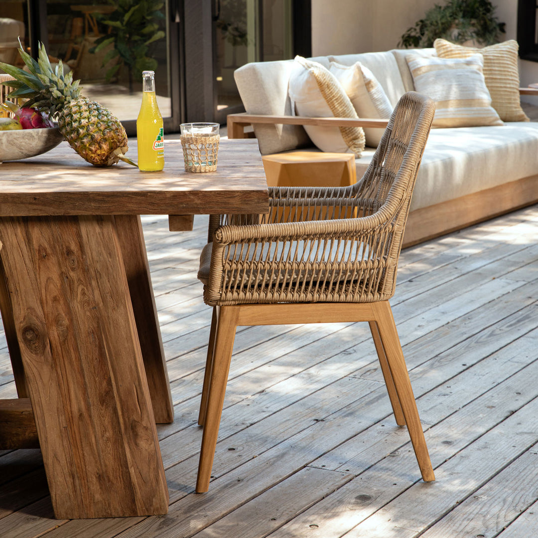 Kenora Rattan Outdoor Dining Chairs, Set of 2, lifestyle view