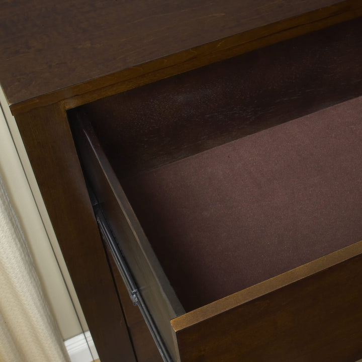Riva Five Drawer Chest in Chocolate Brown — detail view