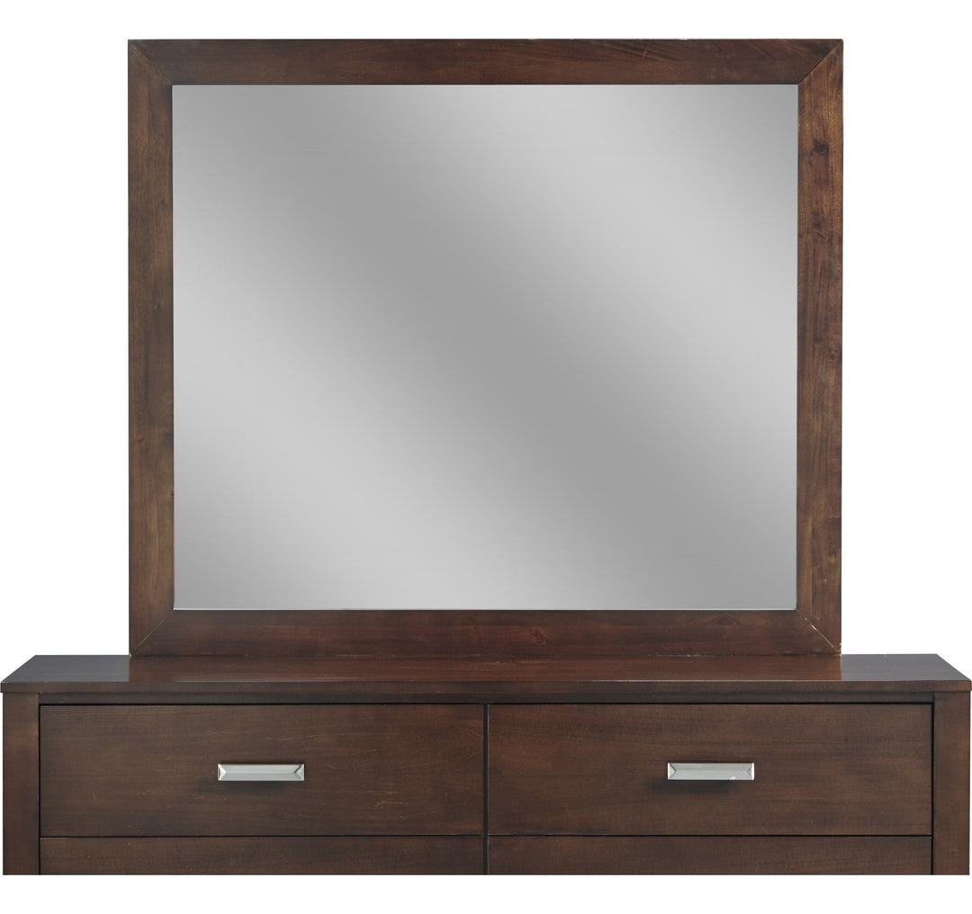 Riva Mirror in Chocolate Brown — on a white background