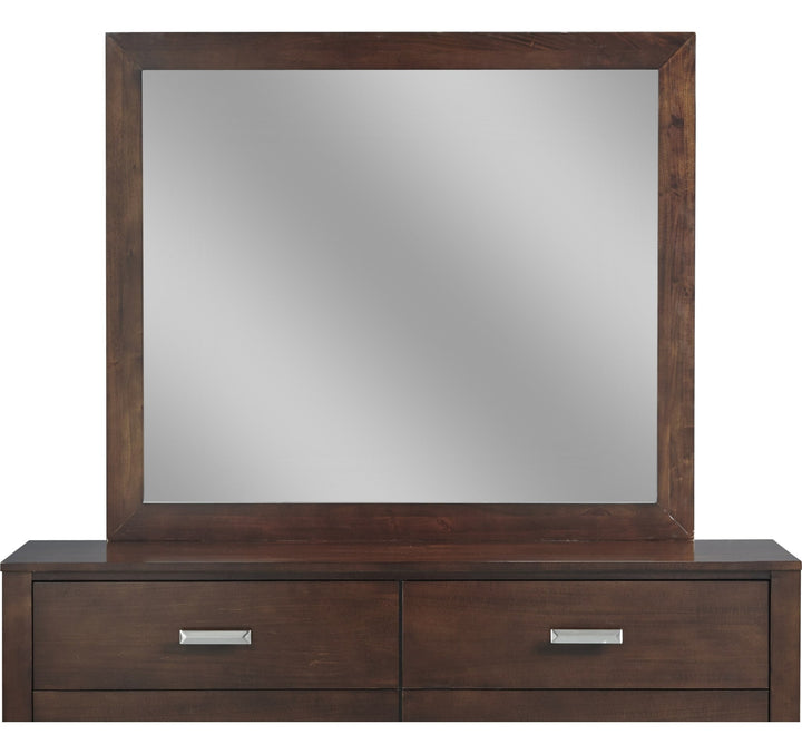 Riva Mirror in Chocolate Brown — on a white background