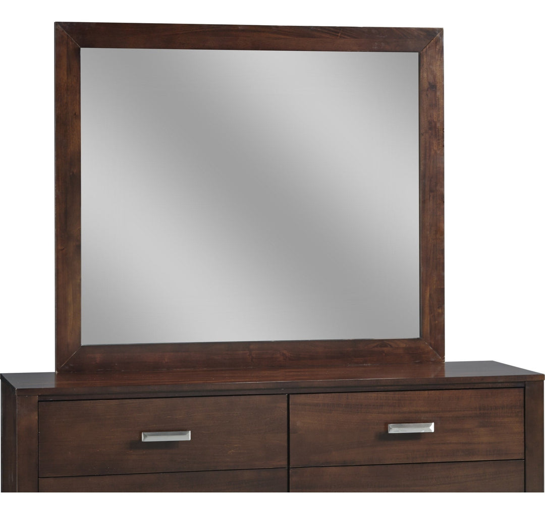 Riva Mirror in Chocolate Brown — on a white background