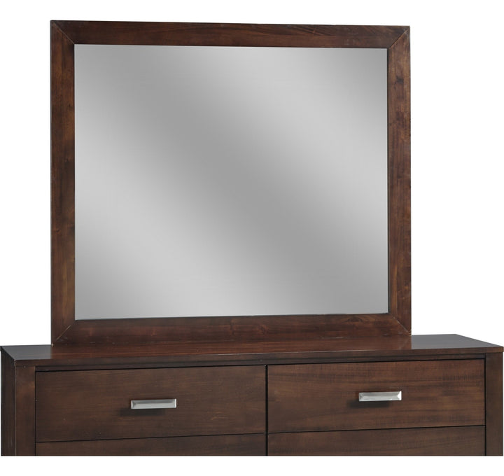 Riva Mirror in Chocolate Brown — on a white background