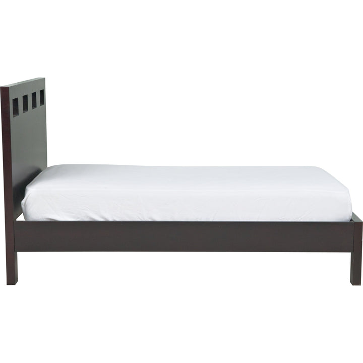 Riva Wood Platform Bed in Espresso — white background, side profile