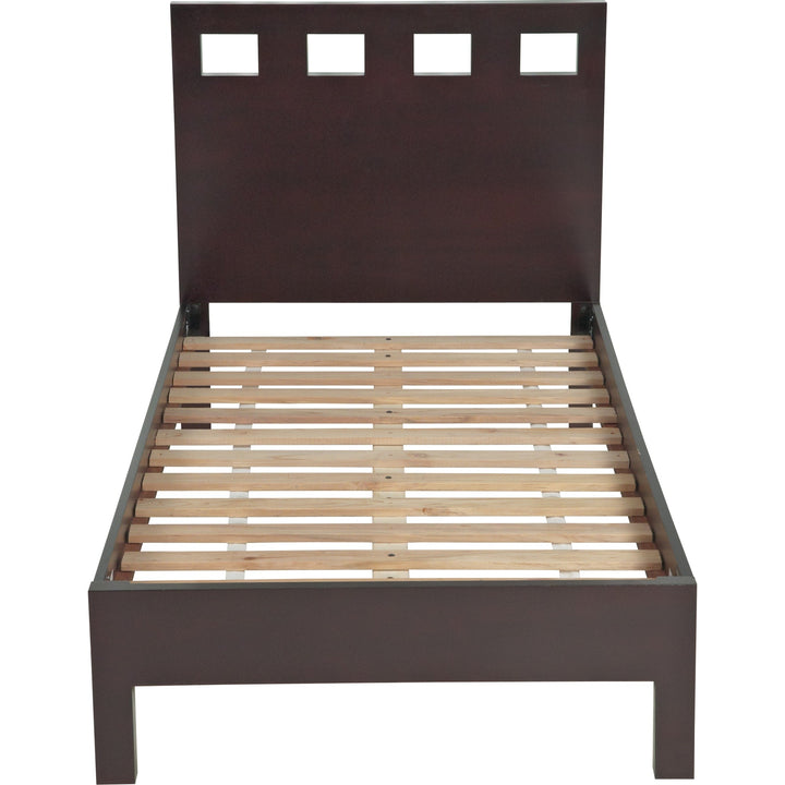 Riva Wood Platform Bed in Espresso — front view without mattress