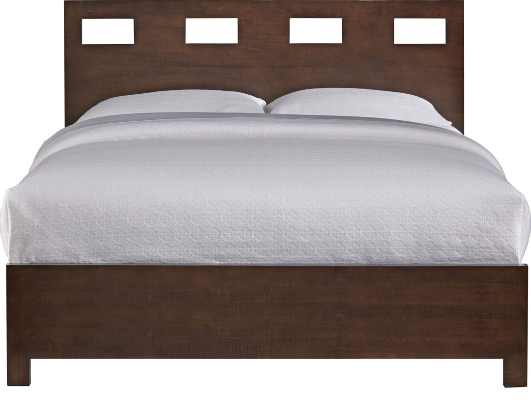 Riva Wood Storage Bed in Chocolate Brown — white background, front view