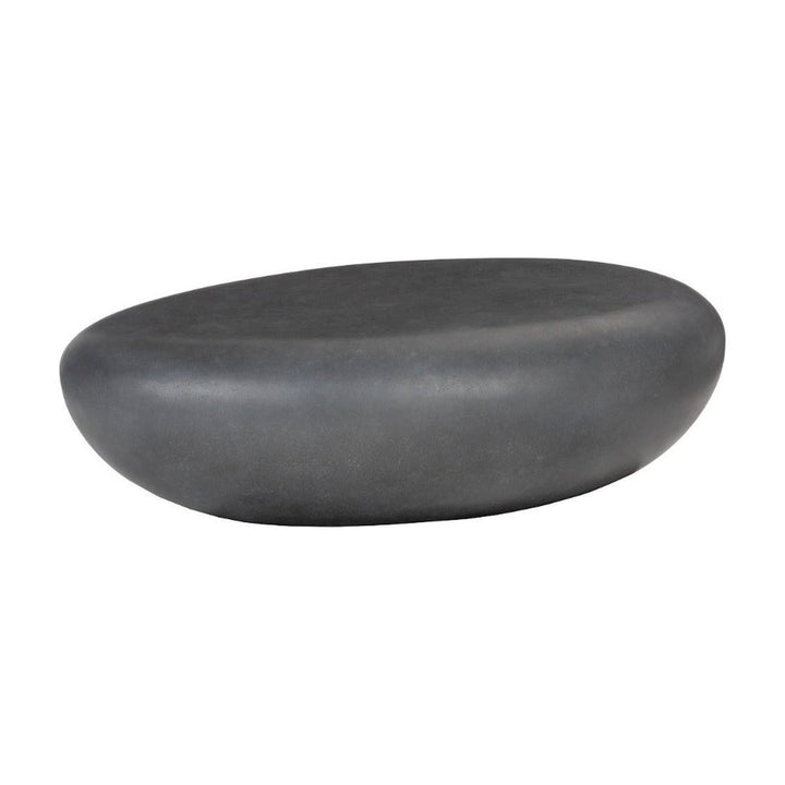 River Stone Coffee Table Large, Charcoal Stone Phillips Collection