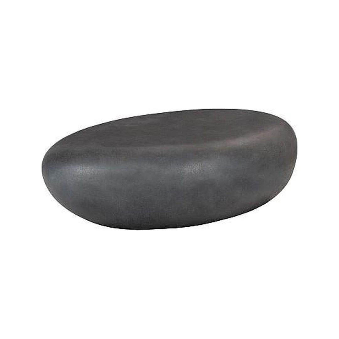 River Stone Coffee Table Small, Charcoal Stone Phillips Collection