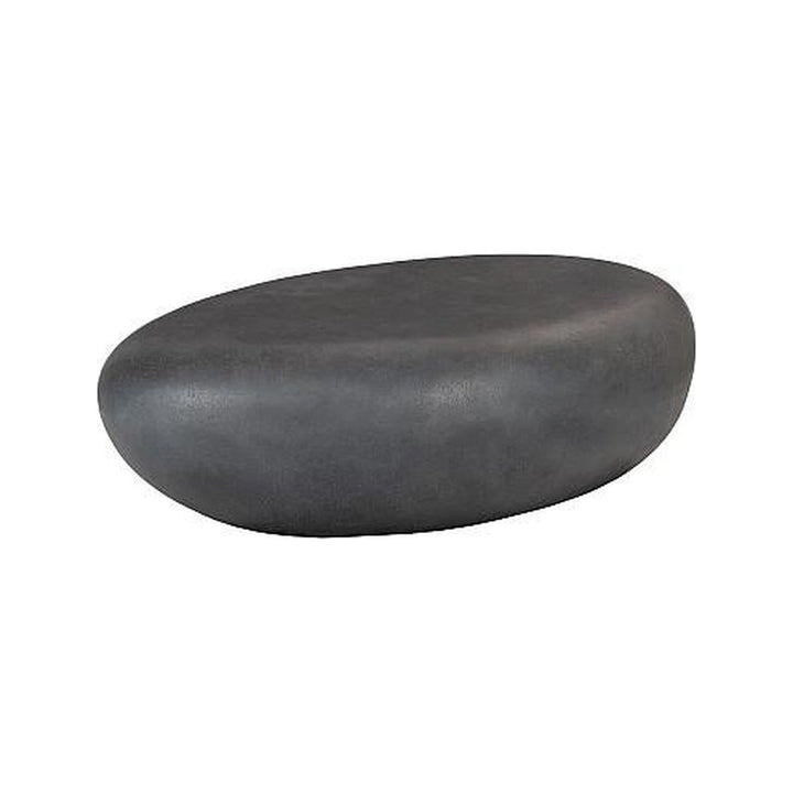 River Stone Coffee Table Small, Charcoal Stone Phillips Collection