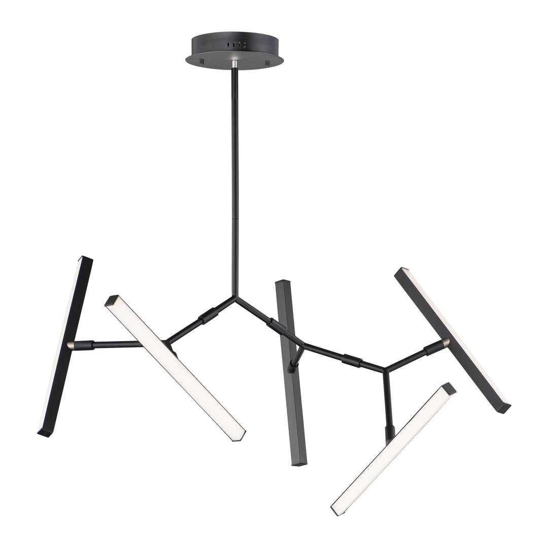Robotica 5-Light LED Pendant by ET2 Lighting in Black, front view