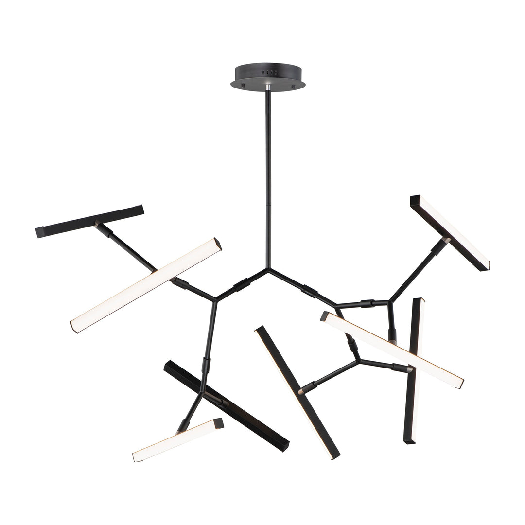 Robotica 7-Light LED Pendant by ET2 Lighting in Black, front view