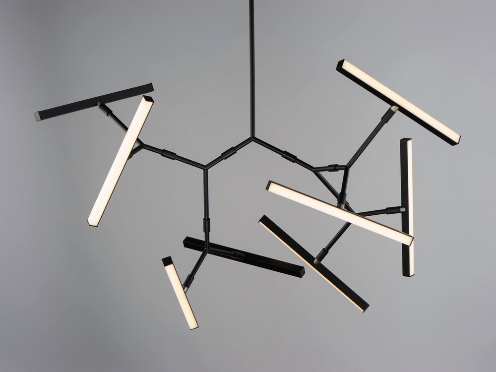 Robotica 7-Light LED Pendant by ET2 Lighting, styled view 1