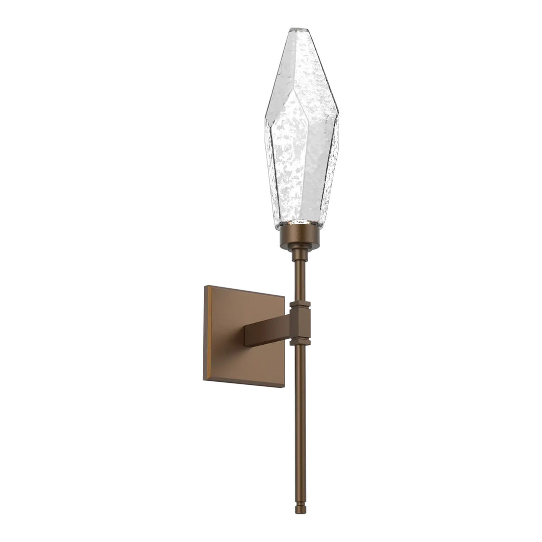 Rock Crystal Belvedere Sconce by Hammerton Studio in Flat Bronze