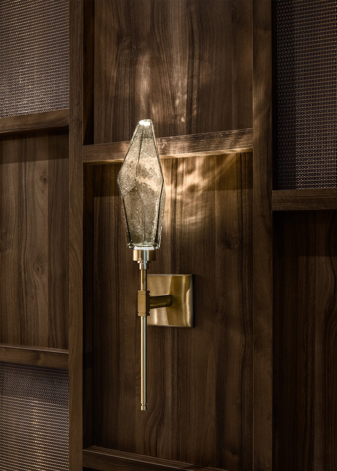 Rock Crystal Belvedere Sconce by Hammerton Studio in a styled interior