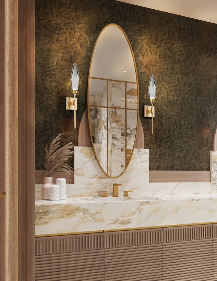 Rock Crystal Belvedere Sconce by Hammerton Studio in a styled interior