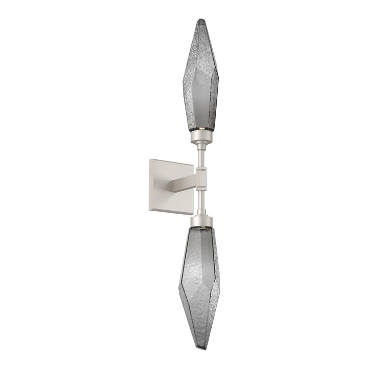 Rock Crystal Double Sconce by Hammerton Studio in Beige Silver