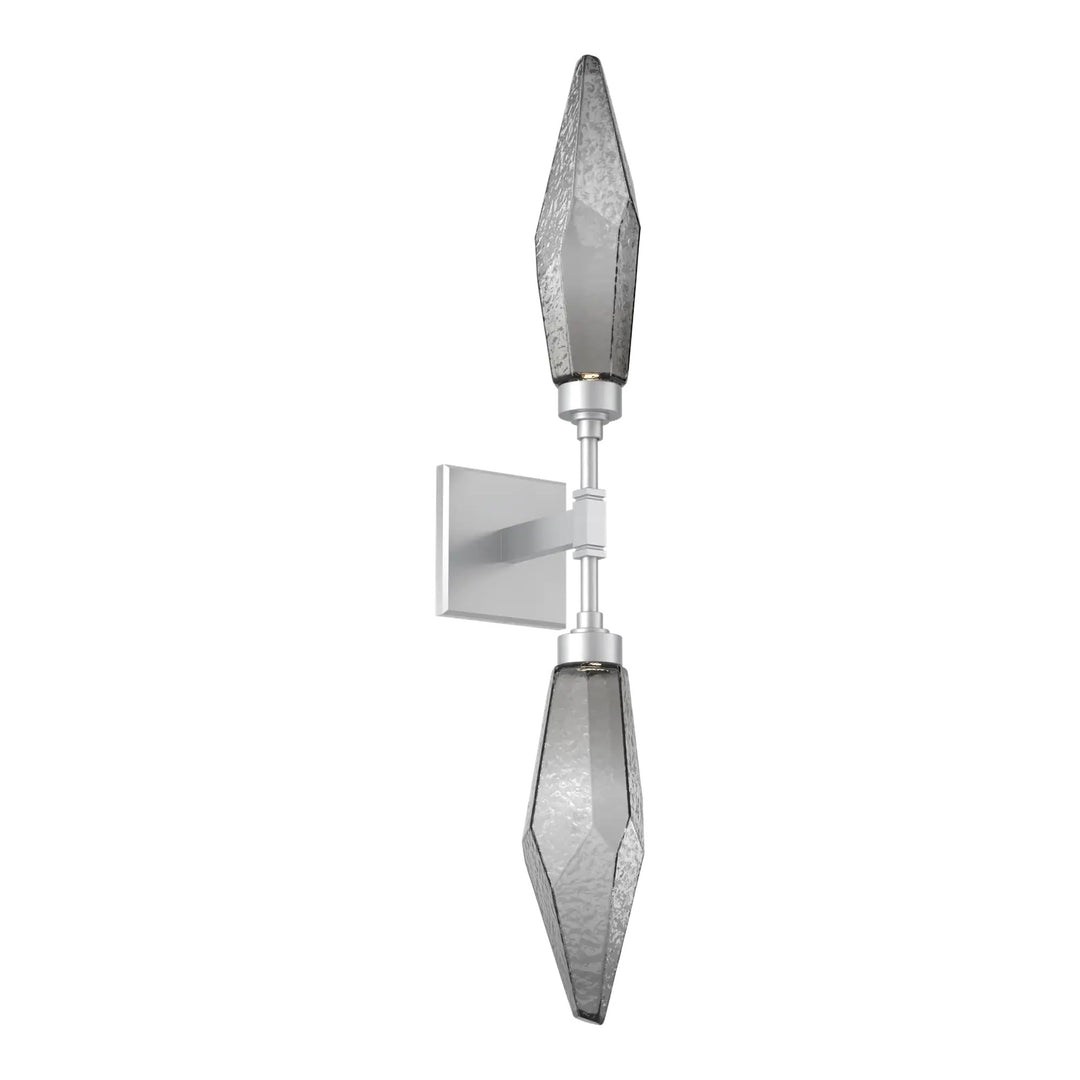 Rock Crystal Double Sconce by Hammerton Studio in Classic Silver