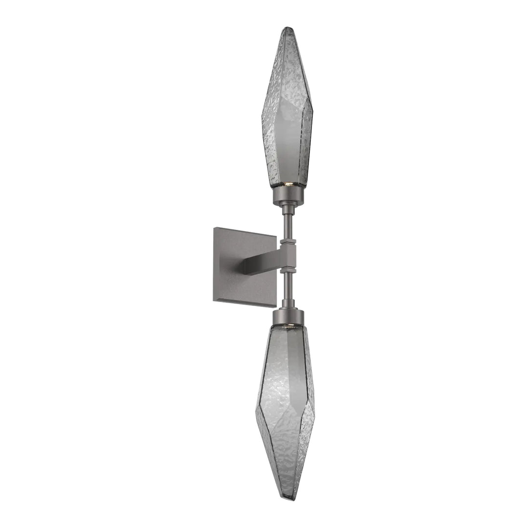 Rock Crystal Double Sconce by Hammerton Studio in Graphite