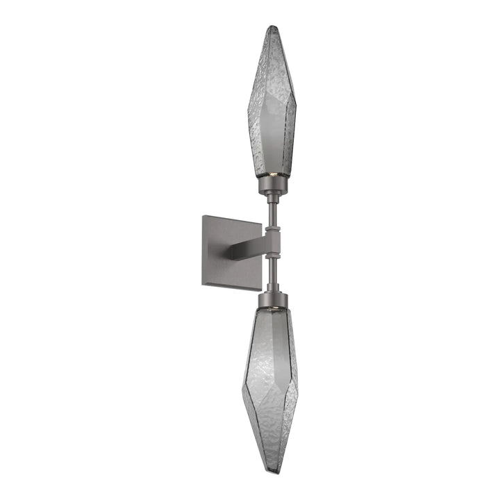 Rock Crystal Double Sconce by Hammerton Studio in Graphite