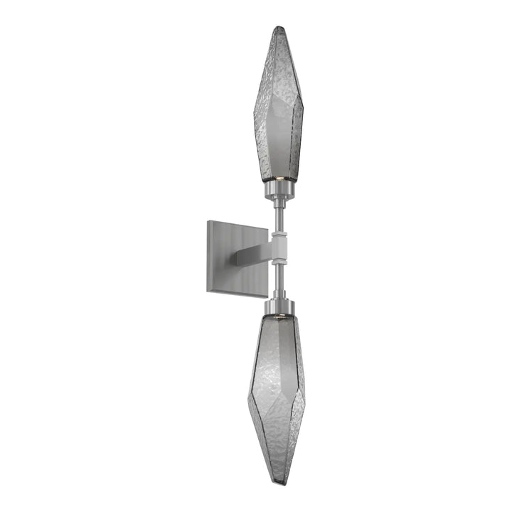 Rock Crystal Double Sconce by Hammerton Studio in Gunmetal