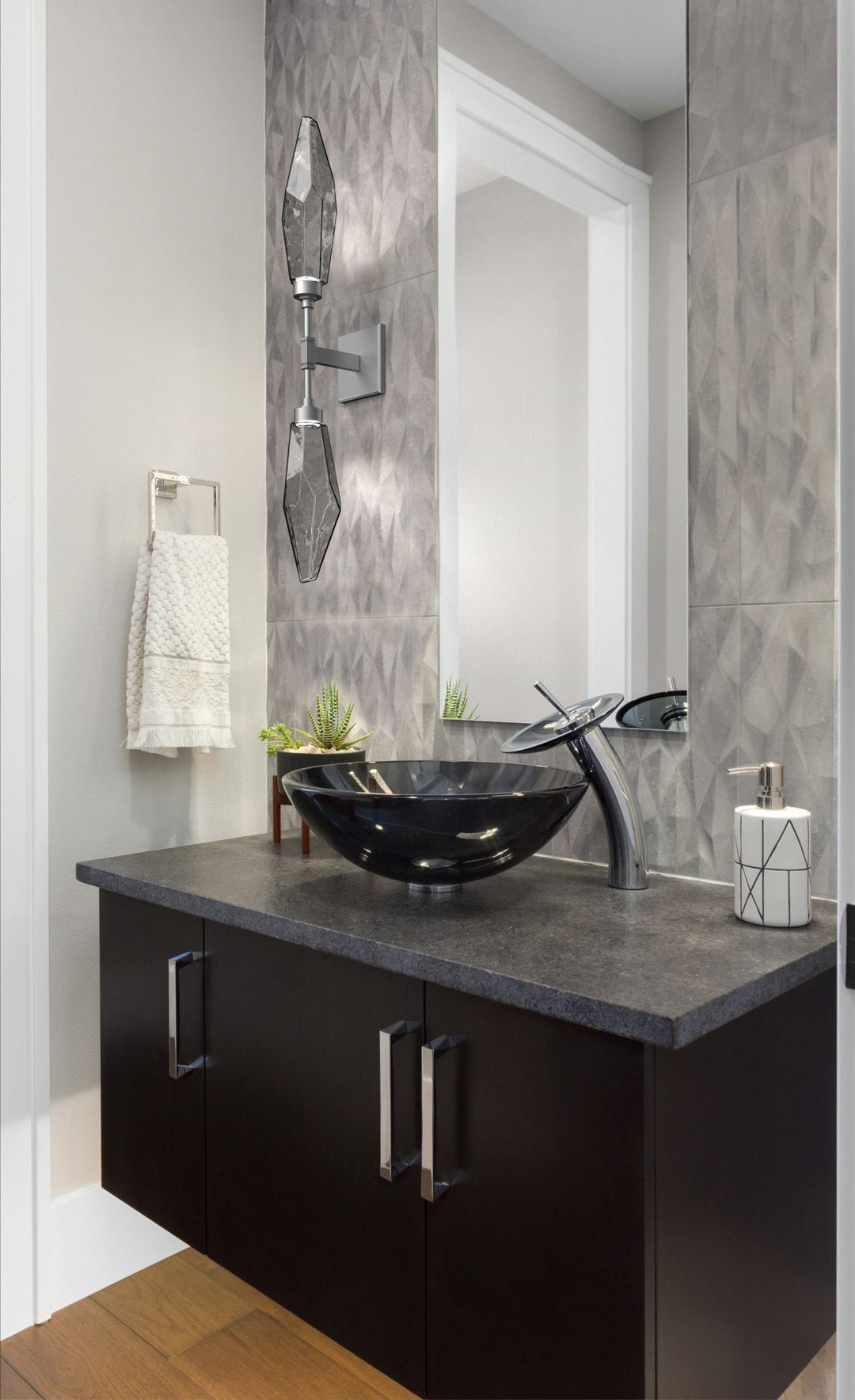 Rock Crystal Double Sconce by Hammerton Studio in a styled interior